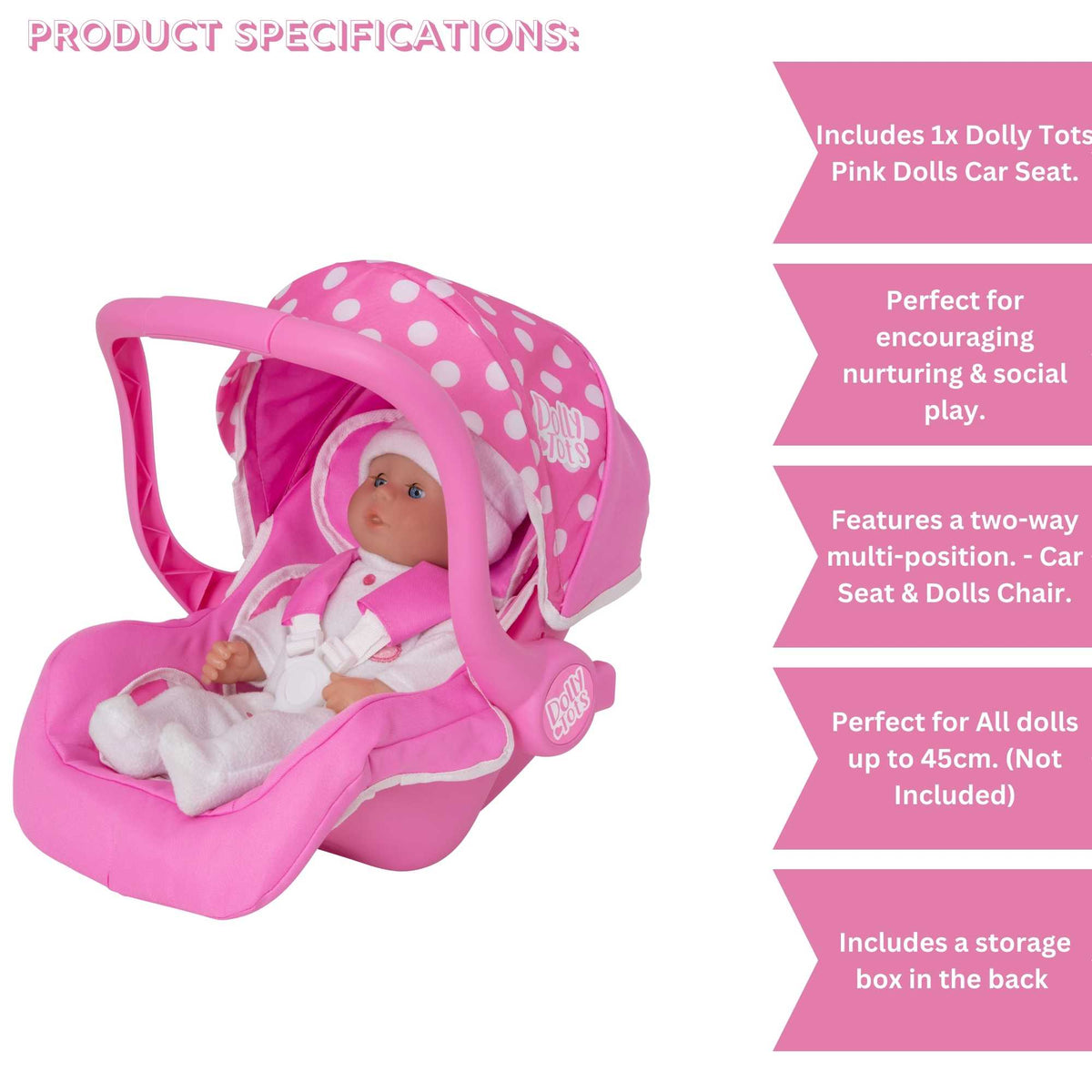 Dolly Tots Dolls Car Seat Dolls Accessories