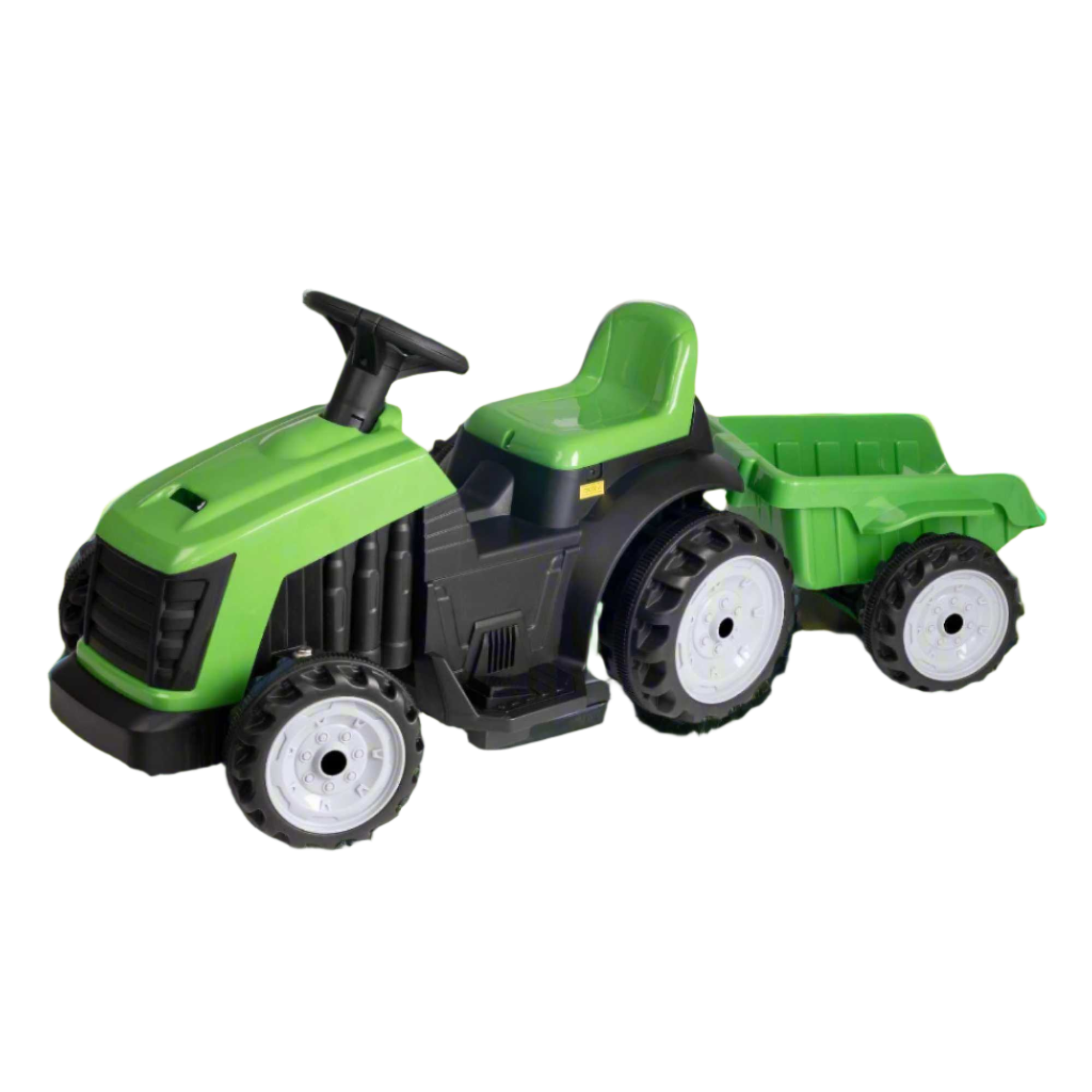 Evo 6V Electric Green Ride On Tractor With Trailer Electric Ride Ons