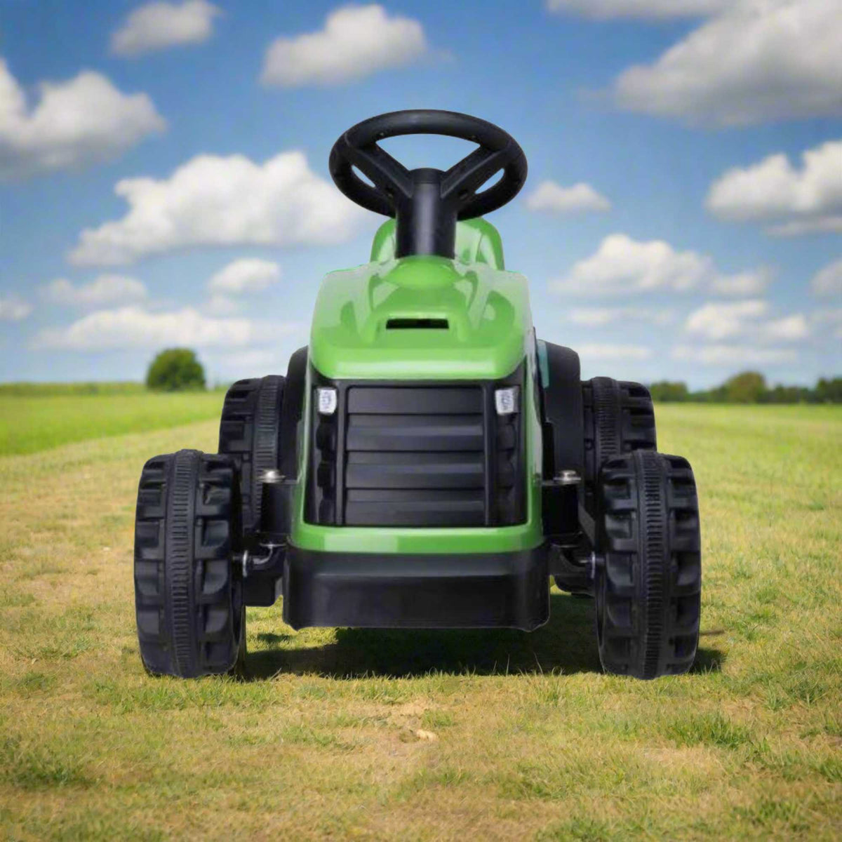 Evo 6V Electric Green Ride On Tractor With Trailer Electric Ride Ons