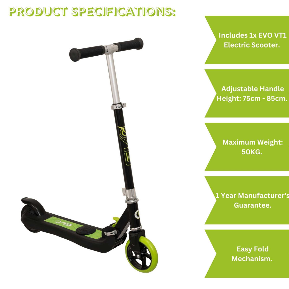 EVO VT1 Childrens Electric Scooter - Lime Green Electric Scooters