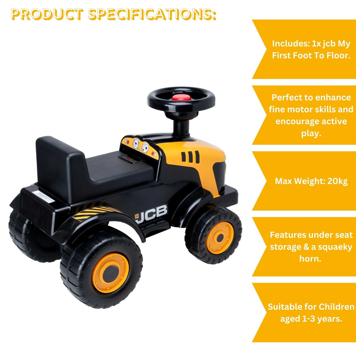 EVO JCB Fastrac Foot To Floor Ride-On Foot to Floor