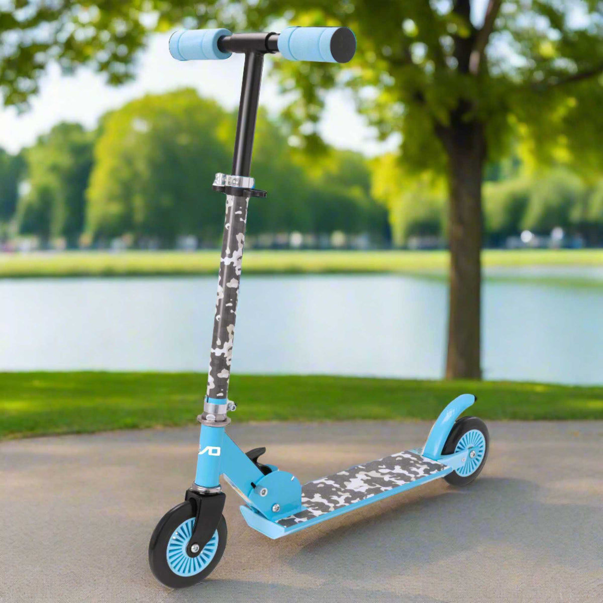 EVO Children&#39;s Inline Scooter for Kids Ages 5 and Up with Adjustable Handlebar, perfect for enhancing motor skills and outdoor fun.