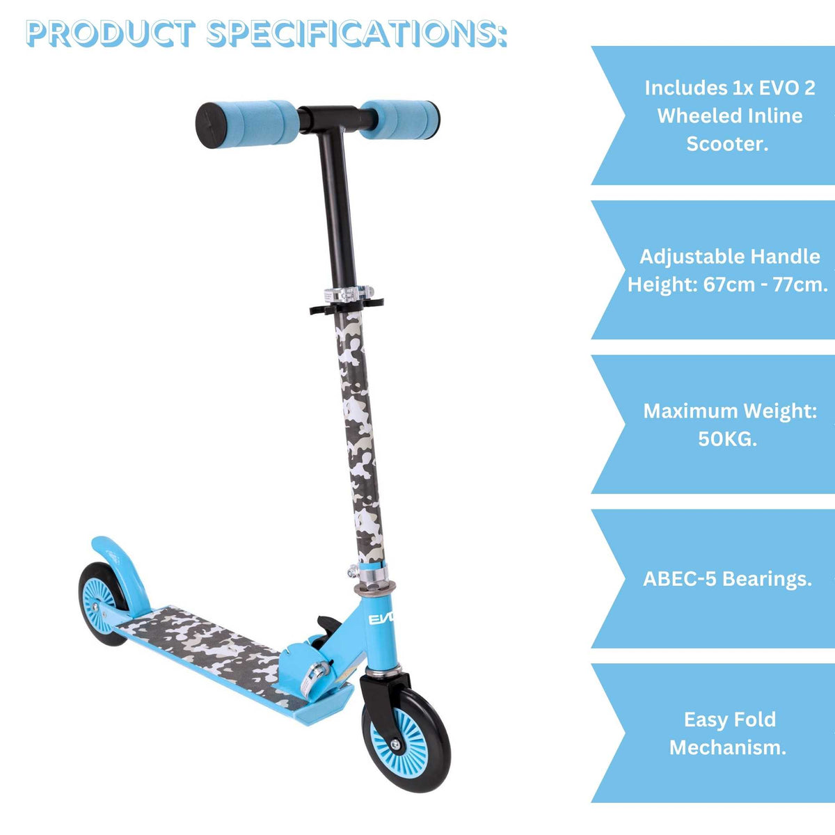 EVO Inline Scooter - Blue Camouflage Scooters