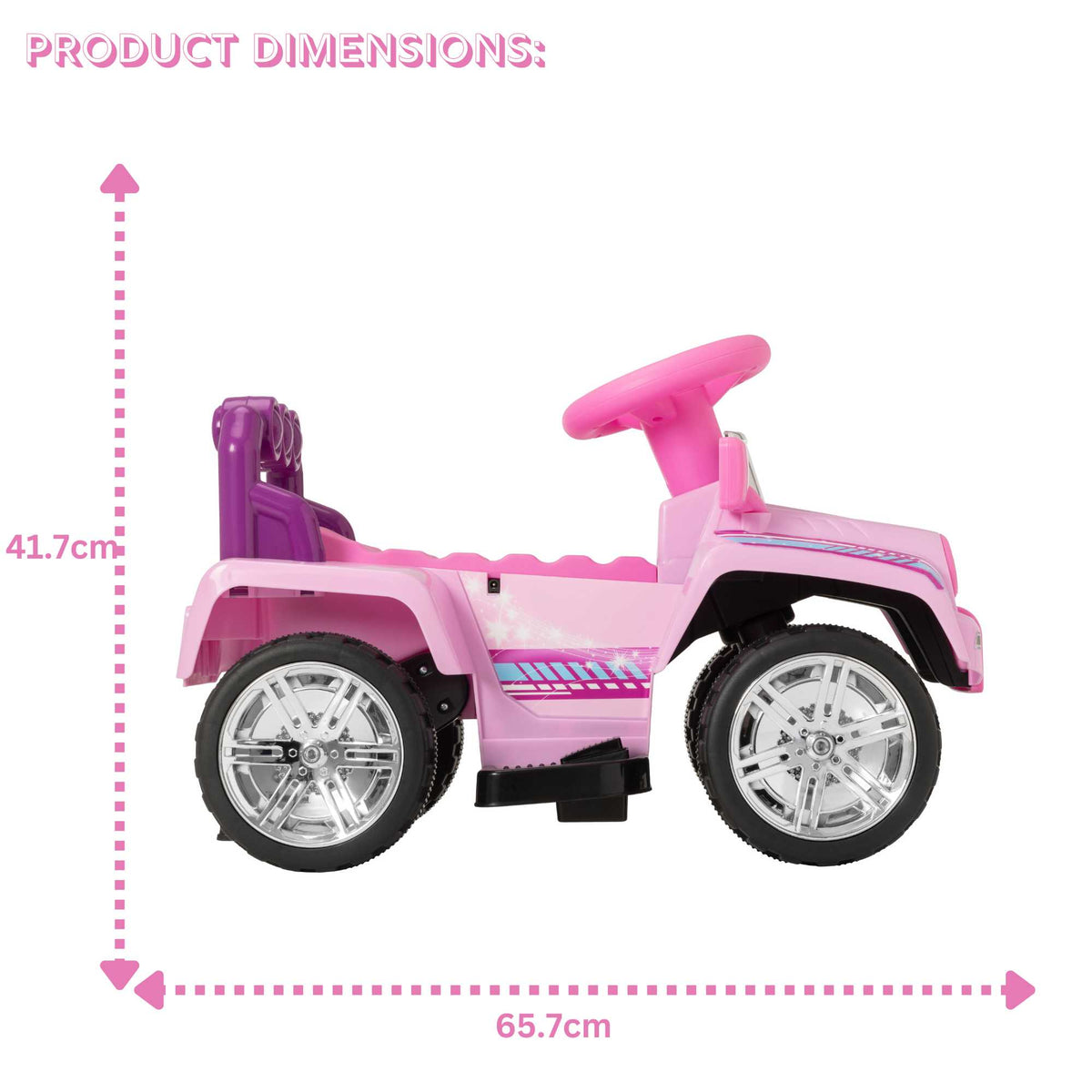 Pink EVO Shimmer 4x4 Ride-On Truck for kids ages 3 and up, featuring realistic design, durable construction, and all-terrain wheels for outdoor adventures.