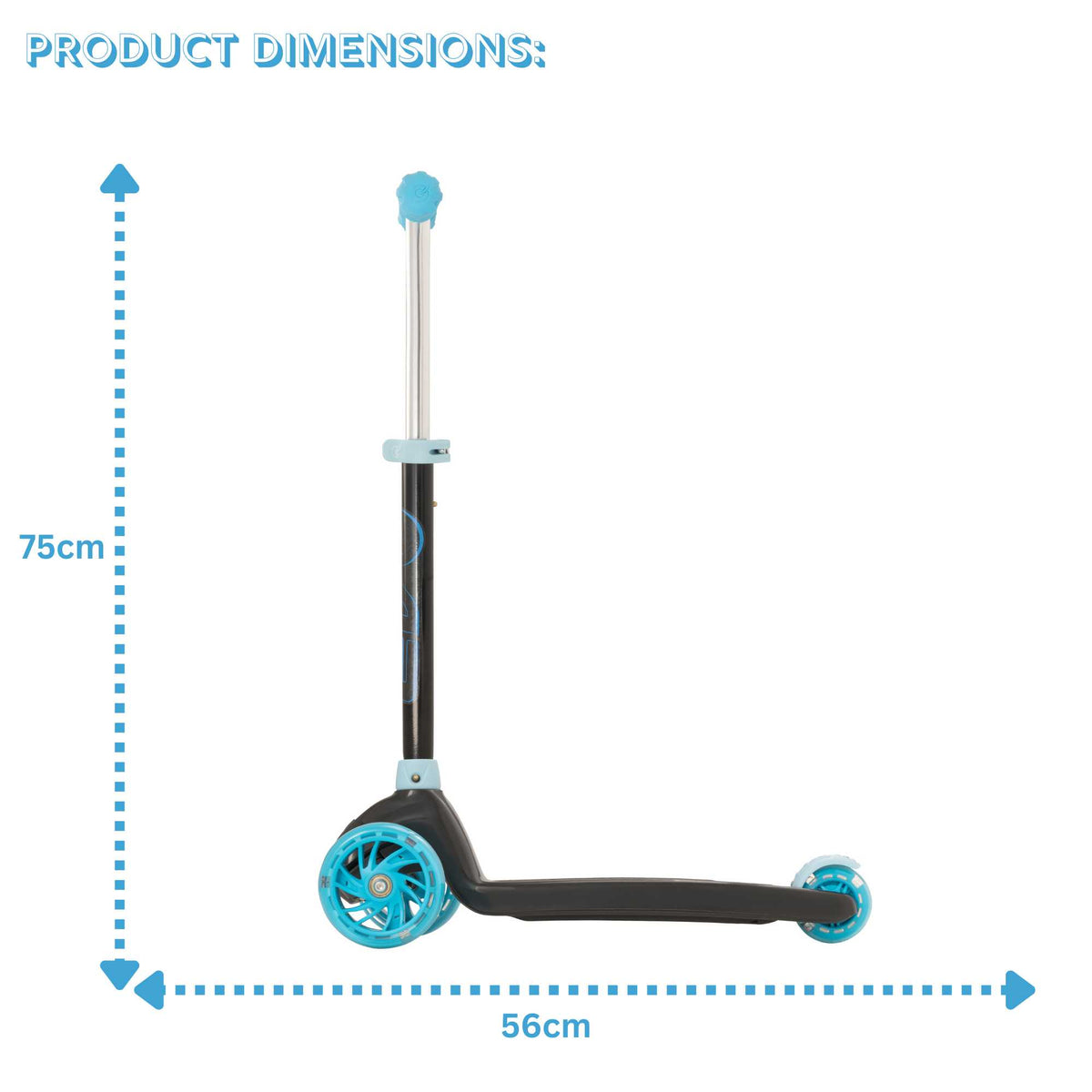 Childrens EVO Eclipse 3 wheeled scooter for ages 3+ in vibrant colours, offering adjustable features for growing kids, perfect for enhancing motor skills and outdoor fun.