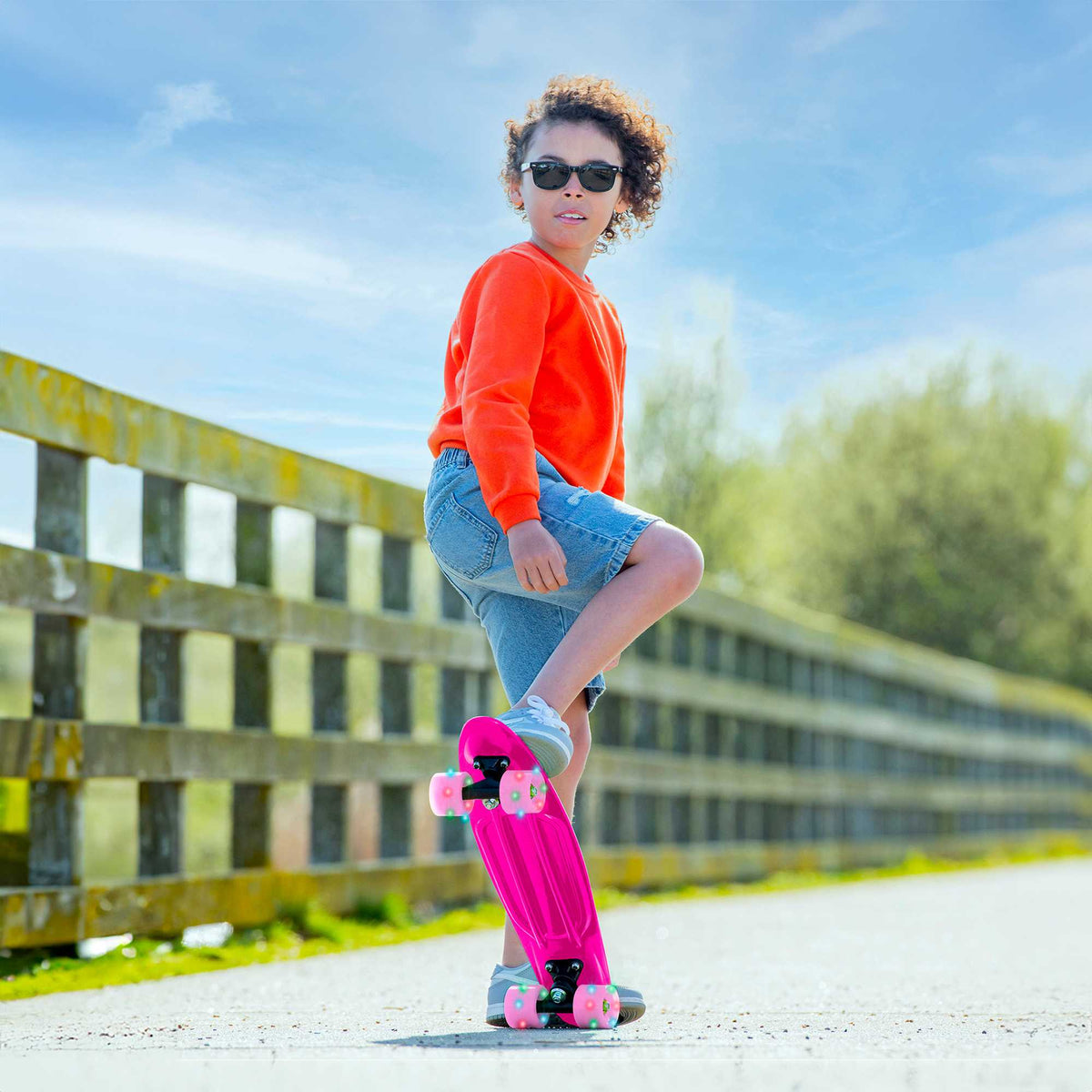 EVO 22&quot; Light Up Penny Board - Pink Skateboards