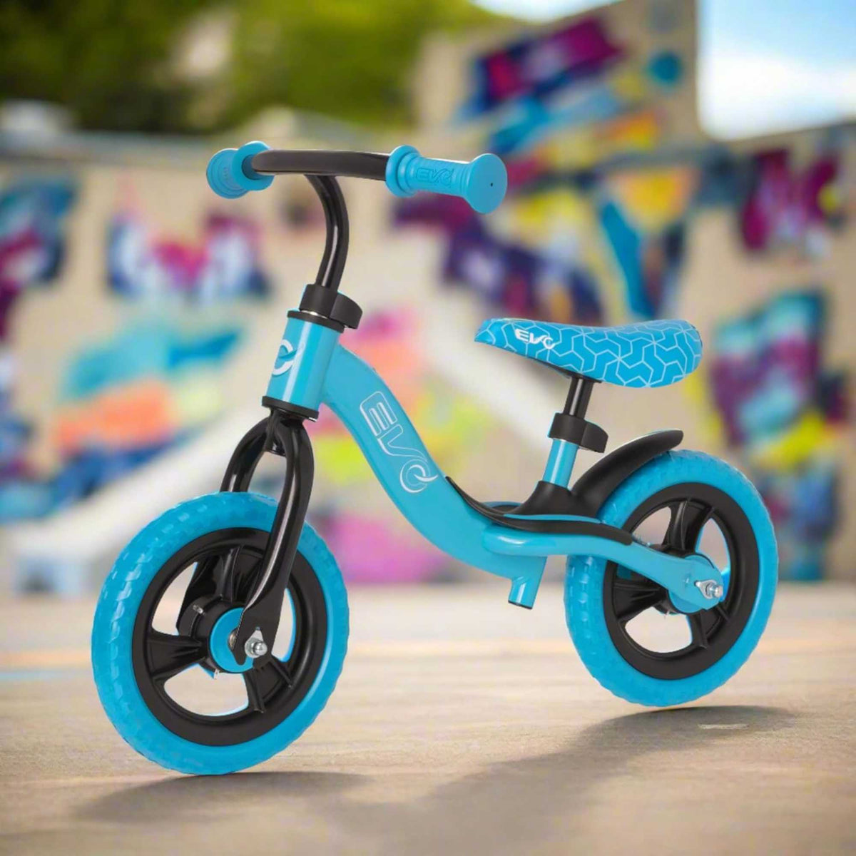 EVO Balance Bike with adjustable seat and handlebars, lightweight and durable frame, perfect for teaching children balance and coordination.