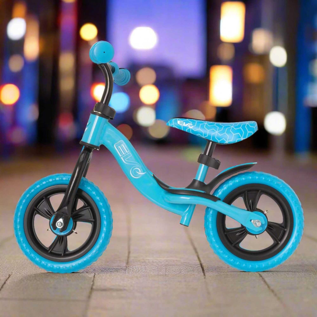 EVO Balance Bike with adjustable seat and handlebars, lightweight and durable frame, perfect for teaching children balance and coordination.