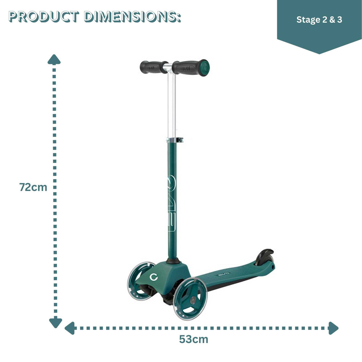 Evo 3 in 1 Cruiser Toddler Ride On &amp; Scooter - Green Scooters