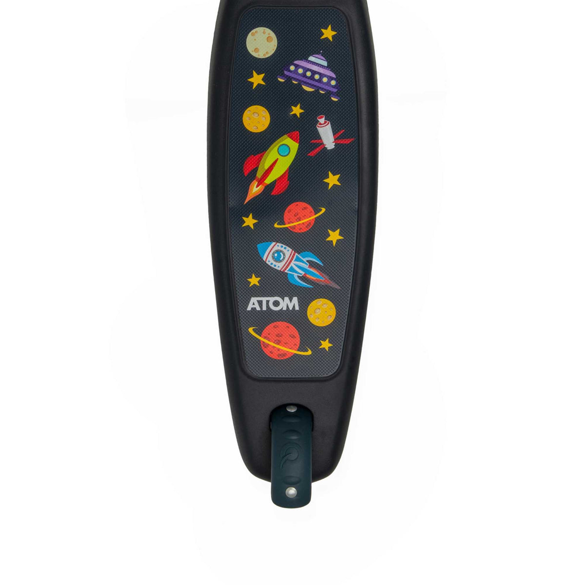 ATOM Eclipse Kids 3 Wheeled Scooter in vibrant solar theme, featuring a sturdy design, bright colors, and a space-inspired pattern perfect for young riders