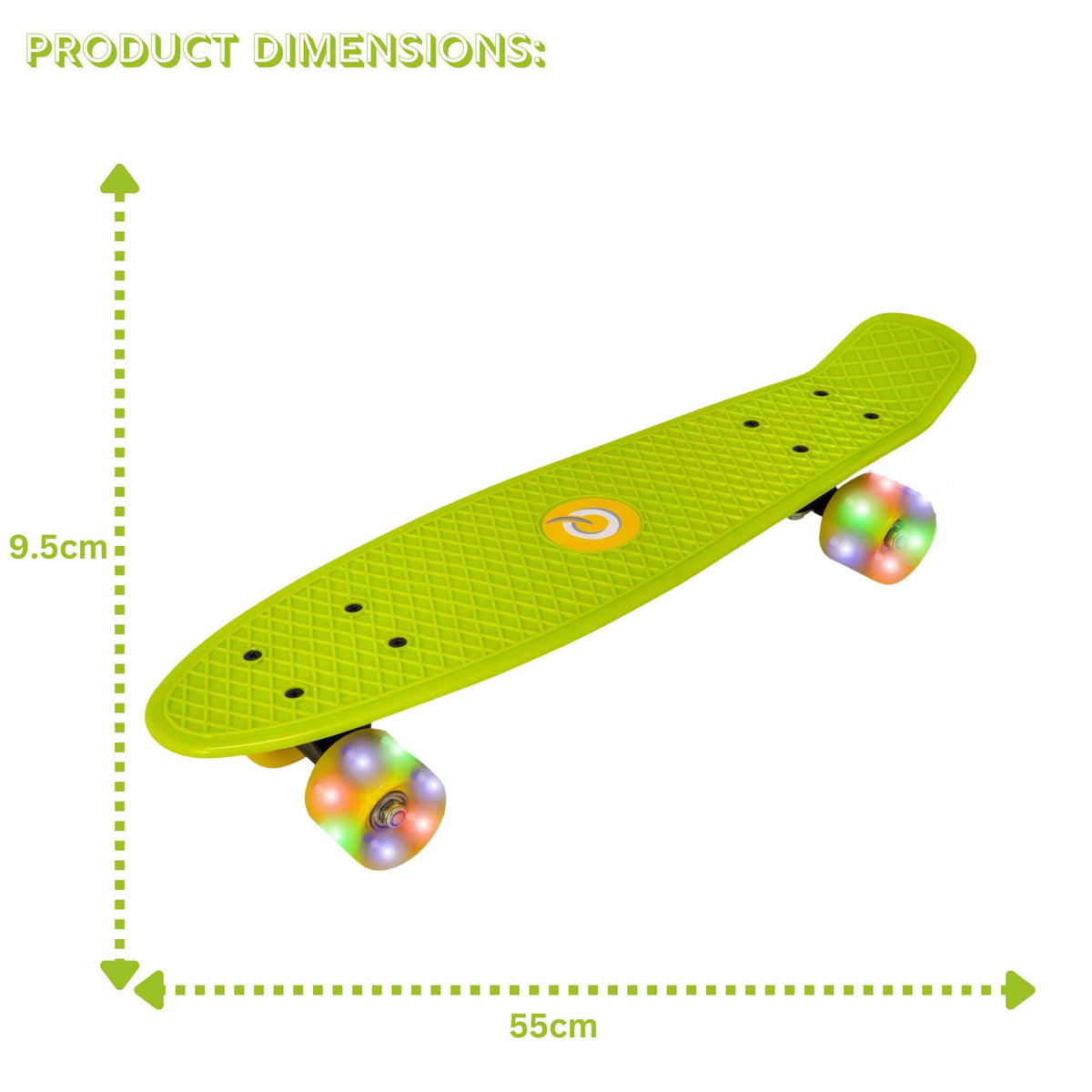 EVO Light-Up Penny Board - Lime &amp; Yellow Skateboards