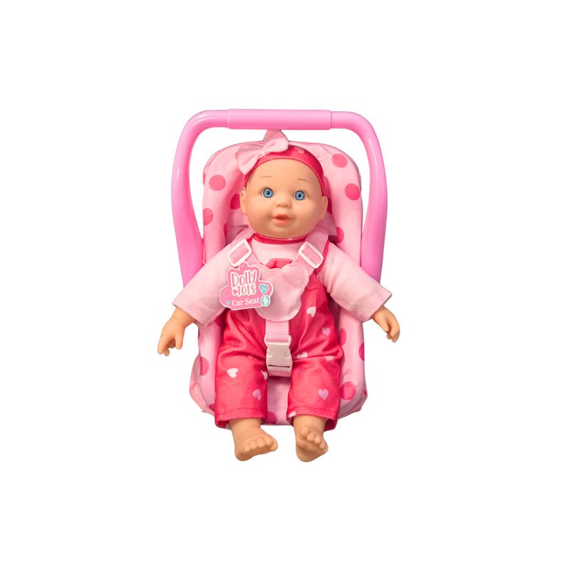 Dolly Tots 30cm Doll & Car Seat - Soft Bodied Talking Doll
