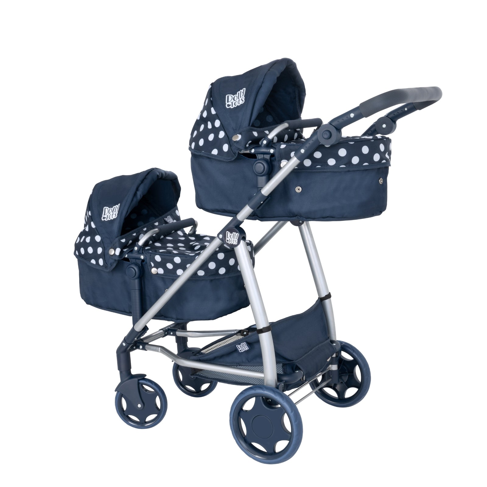 Dolly Tots Twin Dolls Pram - Navy