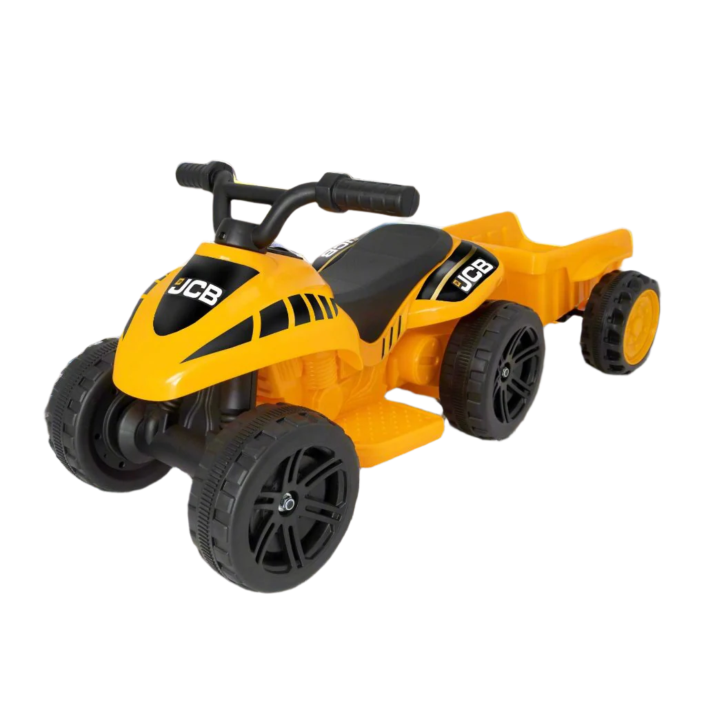 JCB Battery Operated Mini Quad Ride-On With Trailer Electric Ride Ons