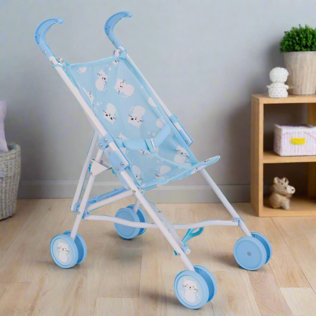 BabyBoo Kitty Doll Stroller Blue