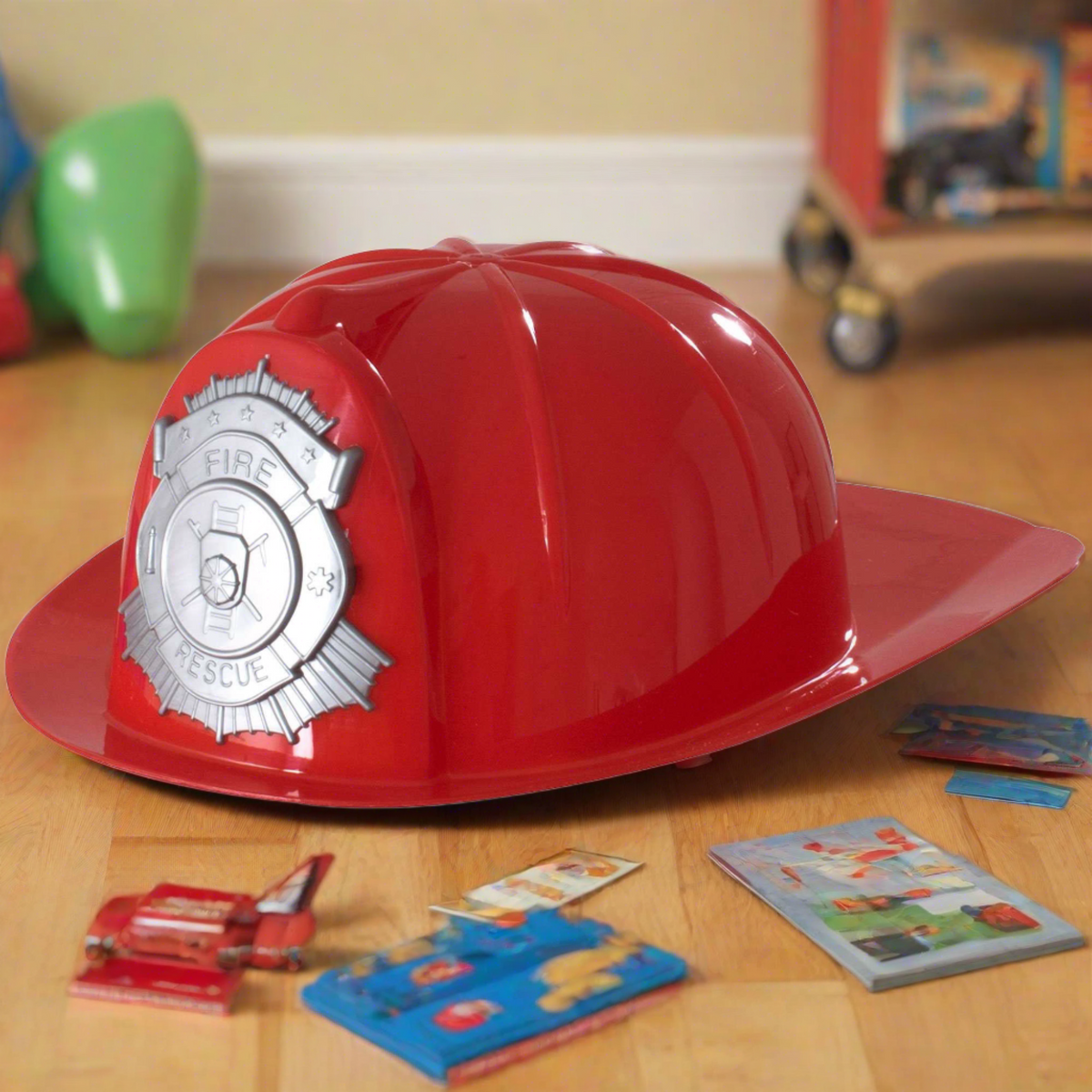 Childrens Fancy Dress Fireman Hats - Red