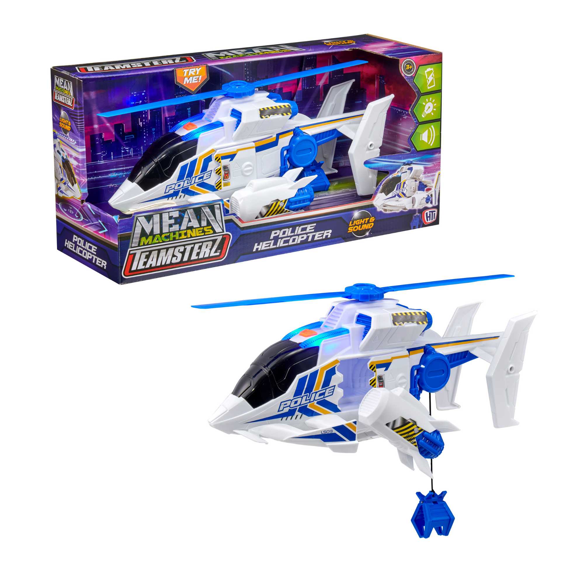 Teamsterz Mean Machine Lights & Sounds Police Rescue Helicopter Helicopters & Planes