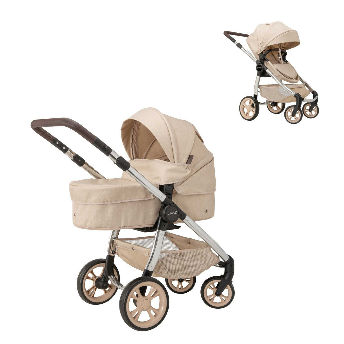 Celuna Premium Vogue Stone Dolls Pram - Two Pram Modes Doll &amp; Action Figure Accessories