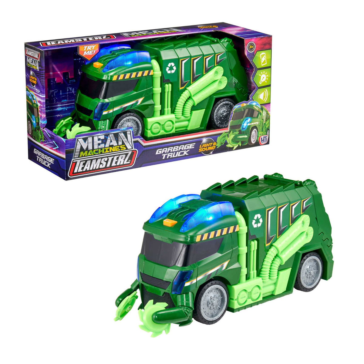 Teamsterz Lights &amp; Sound Mean Machine Garbage Truck Cars &amp; Transporters