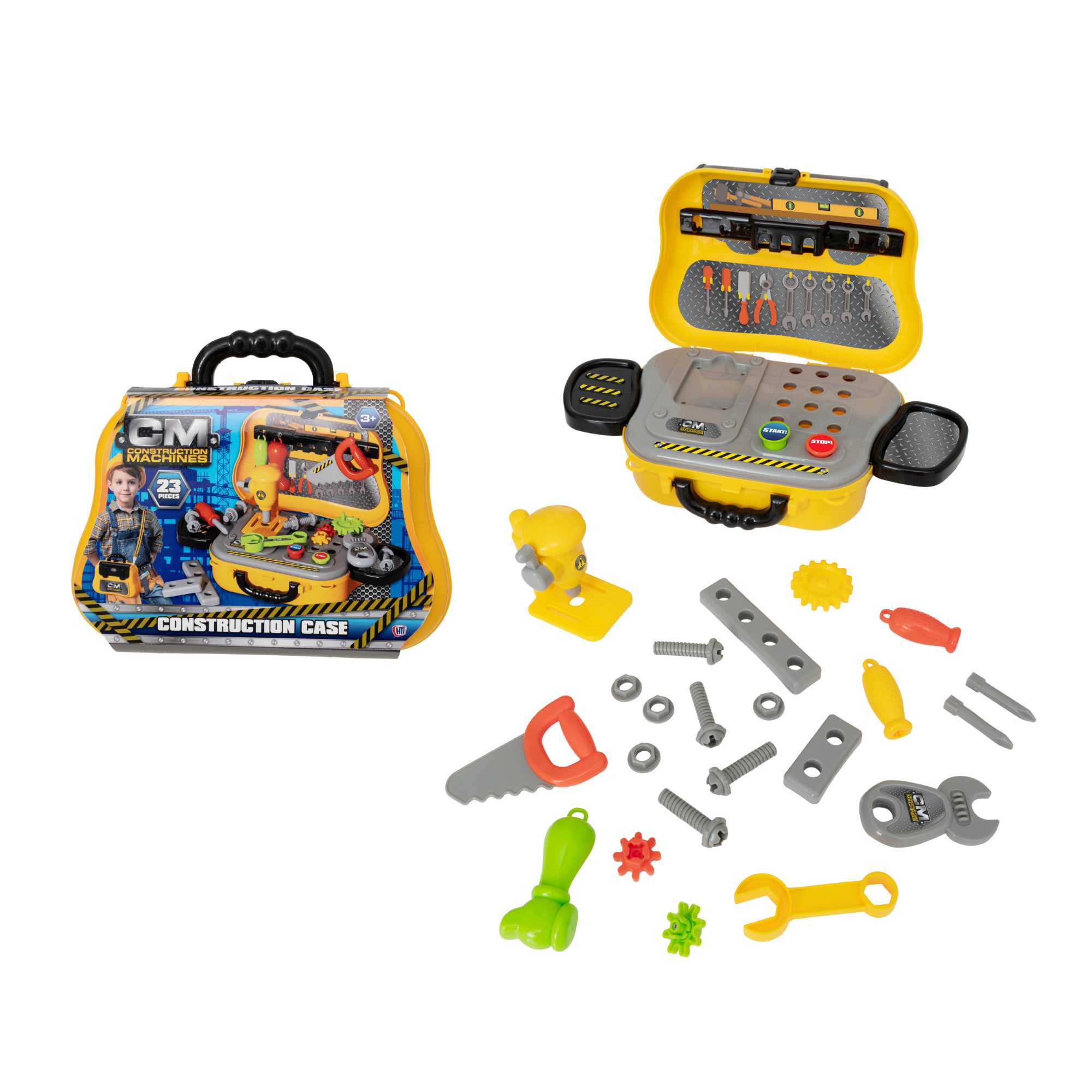 Construction Case Playset - Includes 23 Pieces Kitchens & Household