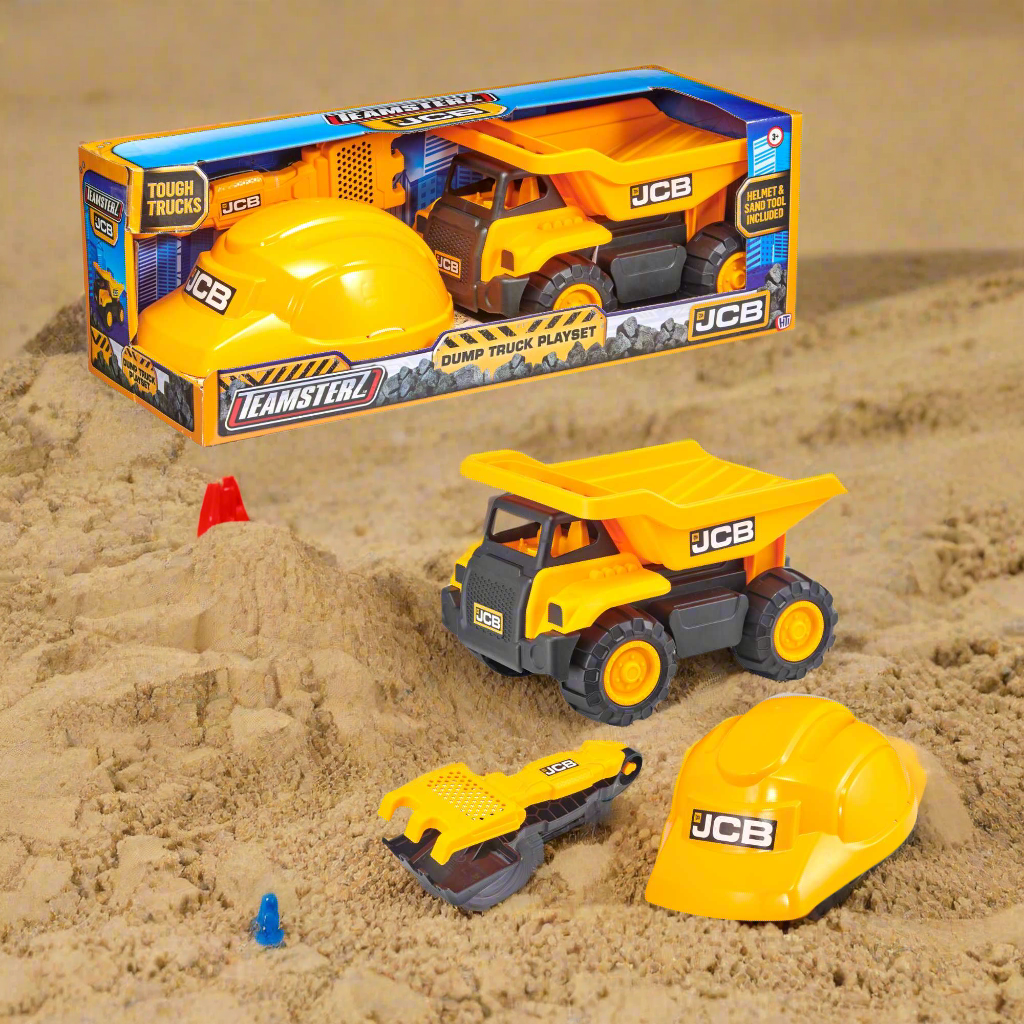 JCB 10&quot; Chunky Wheel Dump Truck Playset Construction Vehicles