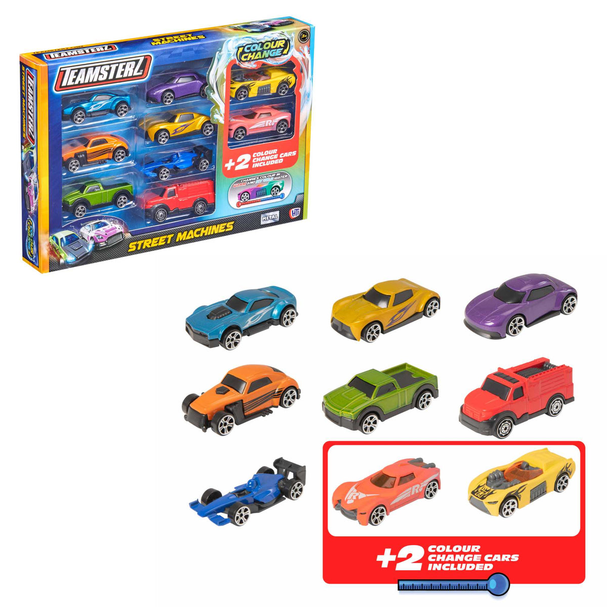 Teamsterz Racing Cars  - With 2 Colour Changing Cars Cars &amp; Transporters