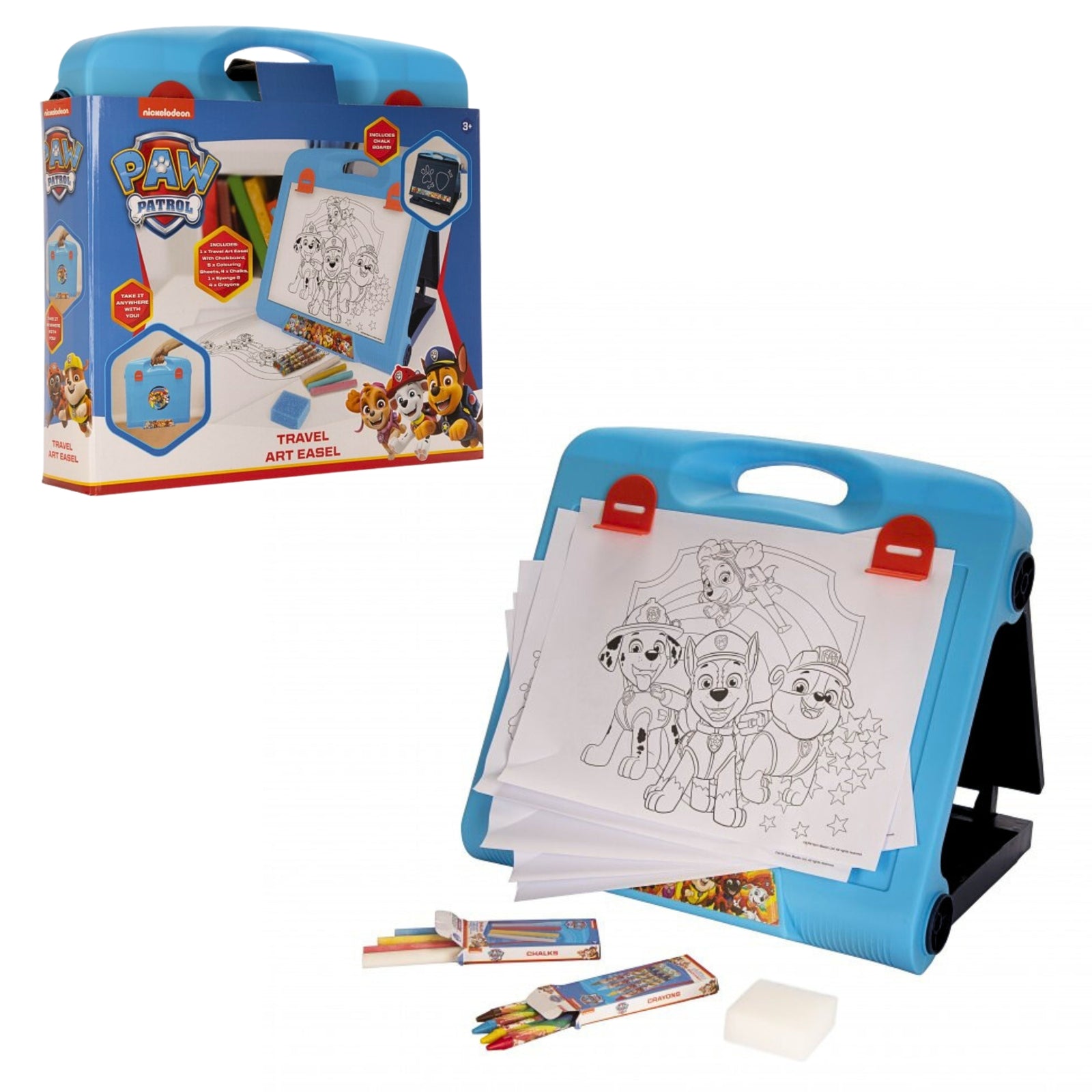 Paw Patrol Travel Easel – Foldable Drawing Board with Accessories