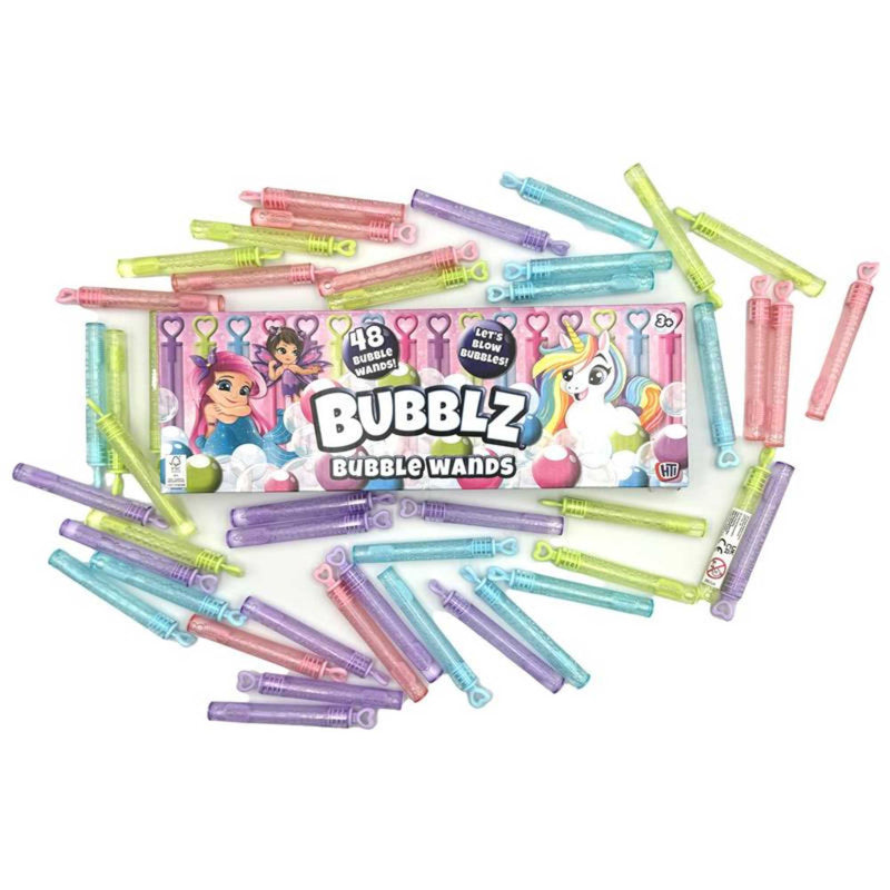 Pastel Bubble Wands - 48 Pack Bubble Solution & Wands