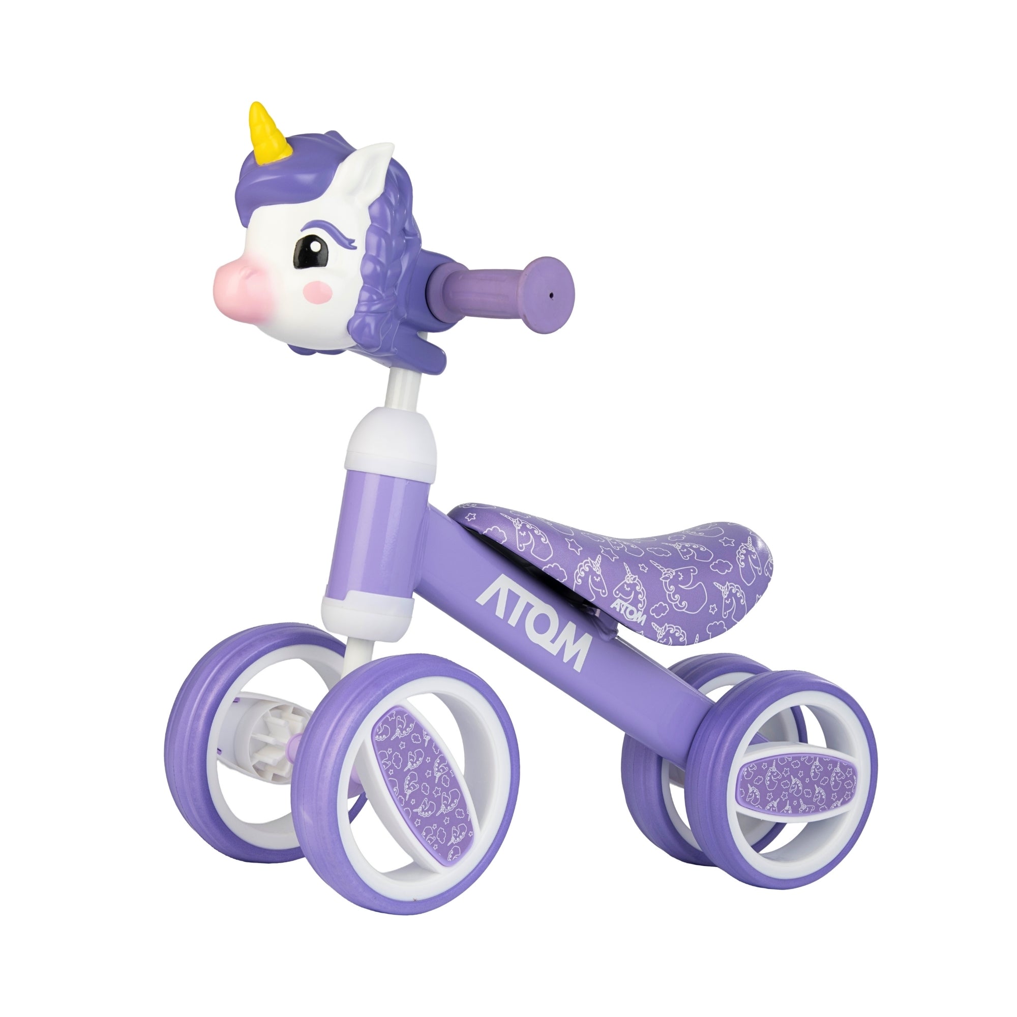ATOM Childrens Bobble Bike - Purple Unicorn Balance Bike