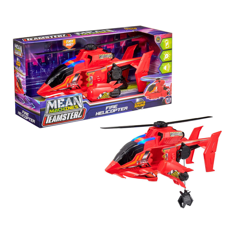 Teamsterz Mean Machine Lights & Sounds Fire Rescue Helicopter Helicopters & Planes