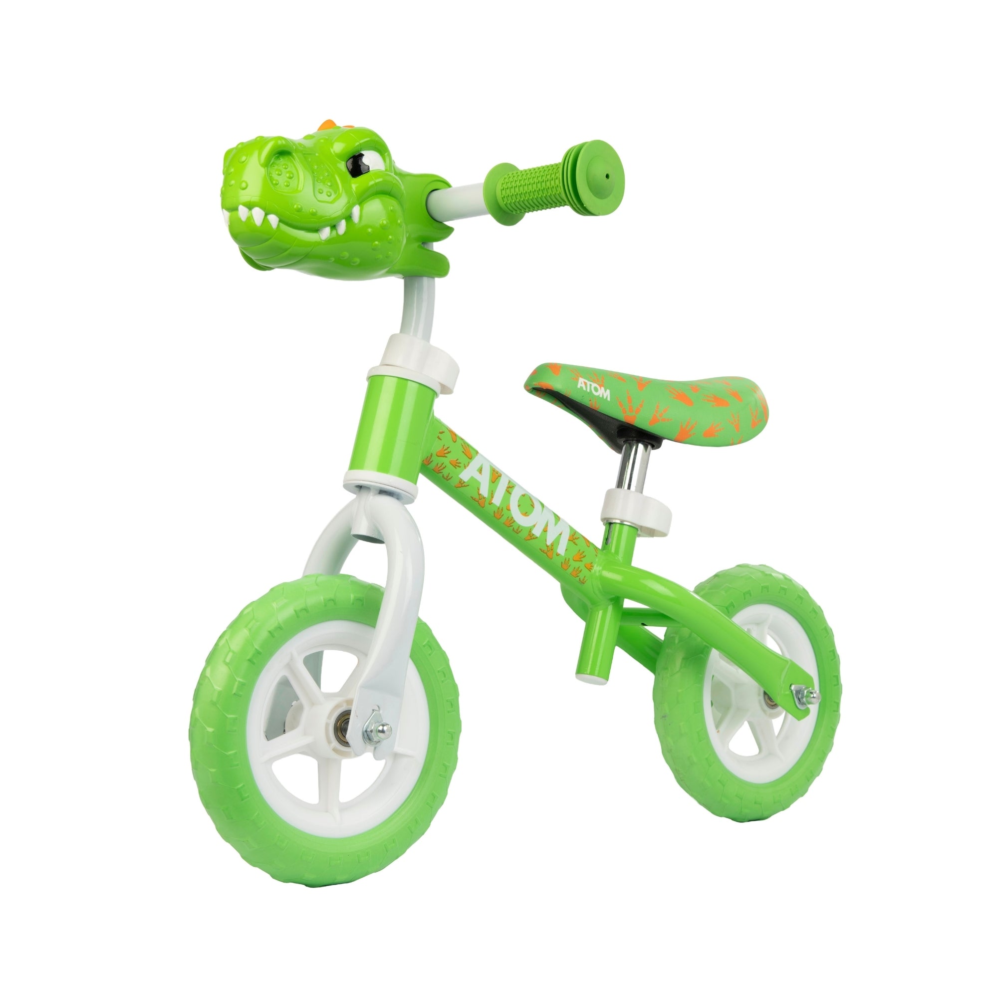 ATOM 8" Green Balance Bike  - Dinosaur Balance Bike