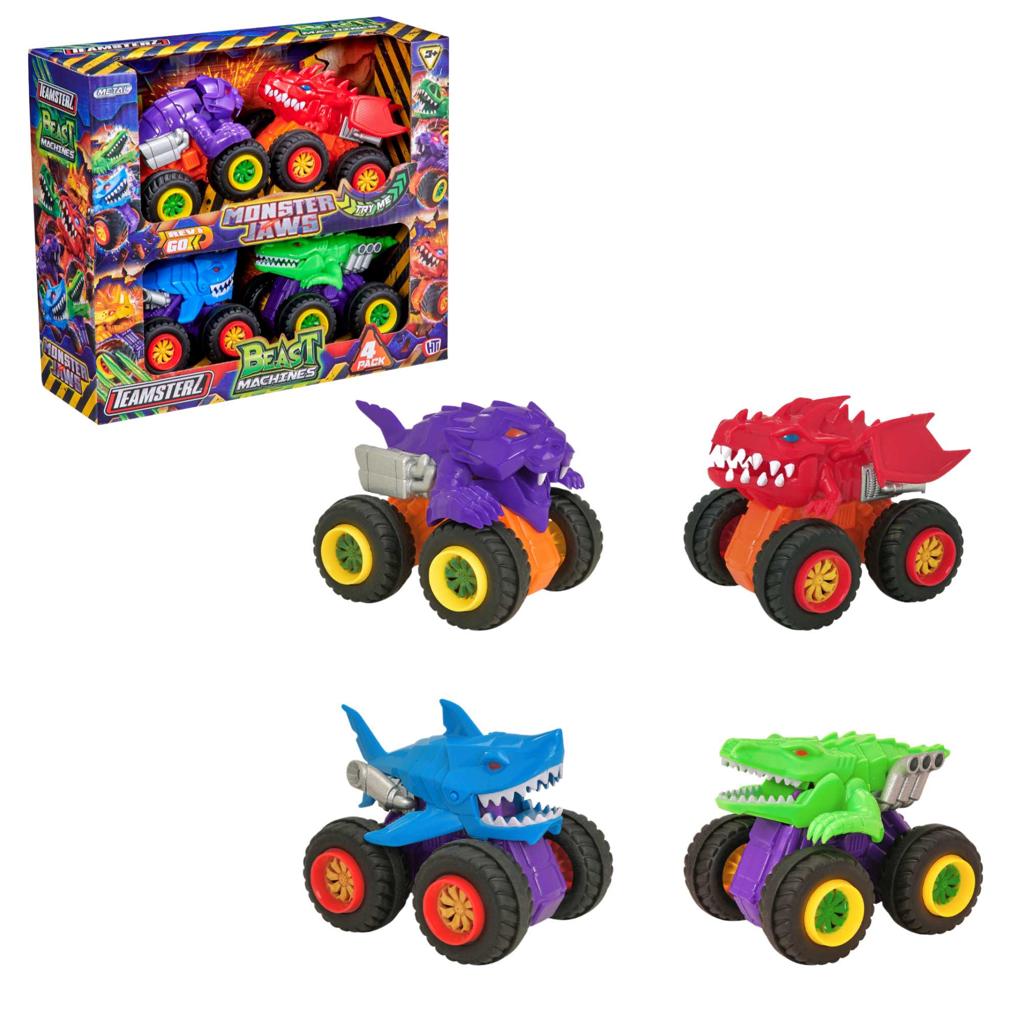 Teamsterz Monster Jaws Chomping Monster Jaw Cars | 4 Included