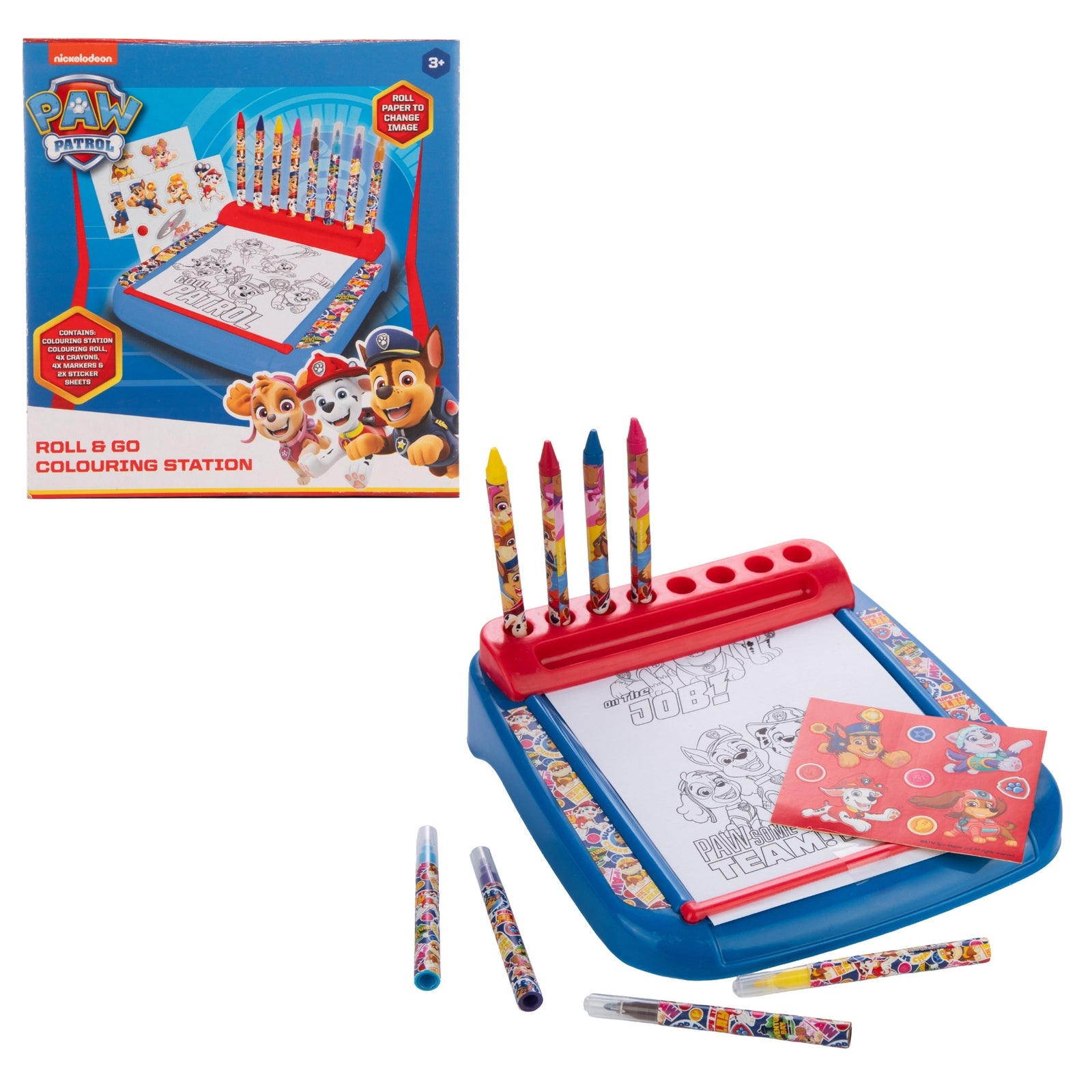 Paw Patrol Roll & Go Colouring Station - 10+ Accessories