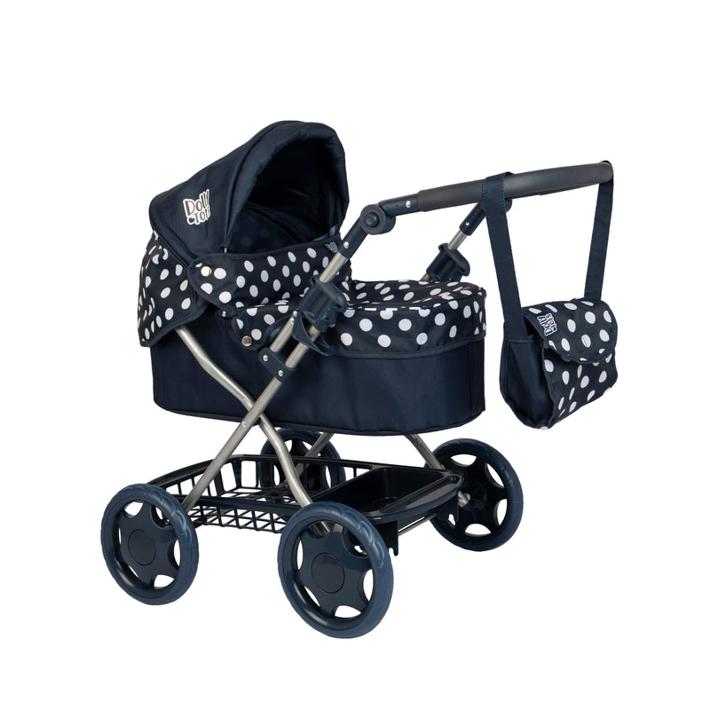 Dolly Tots Cherish Dolls Pram - Navy Prams