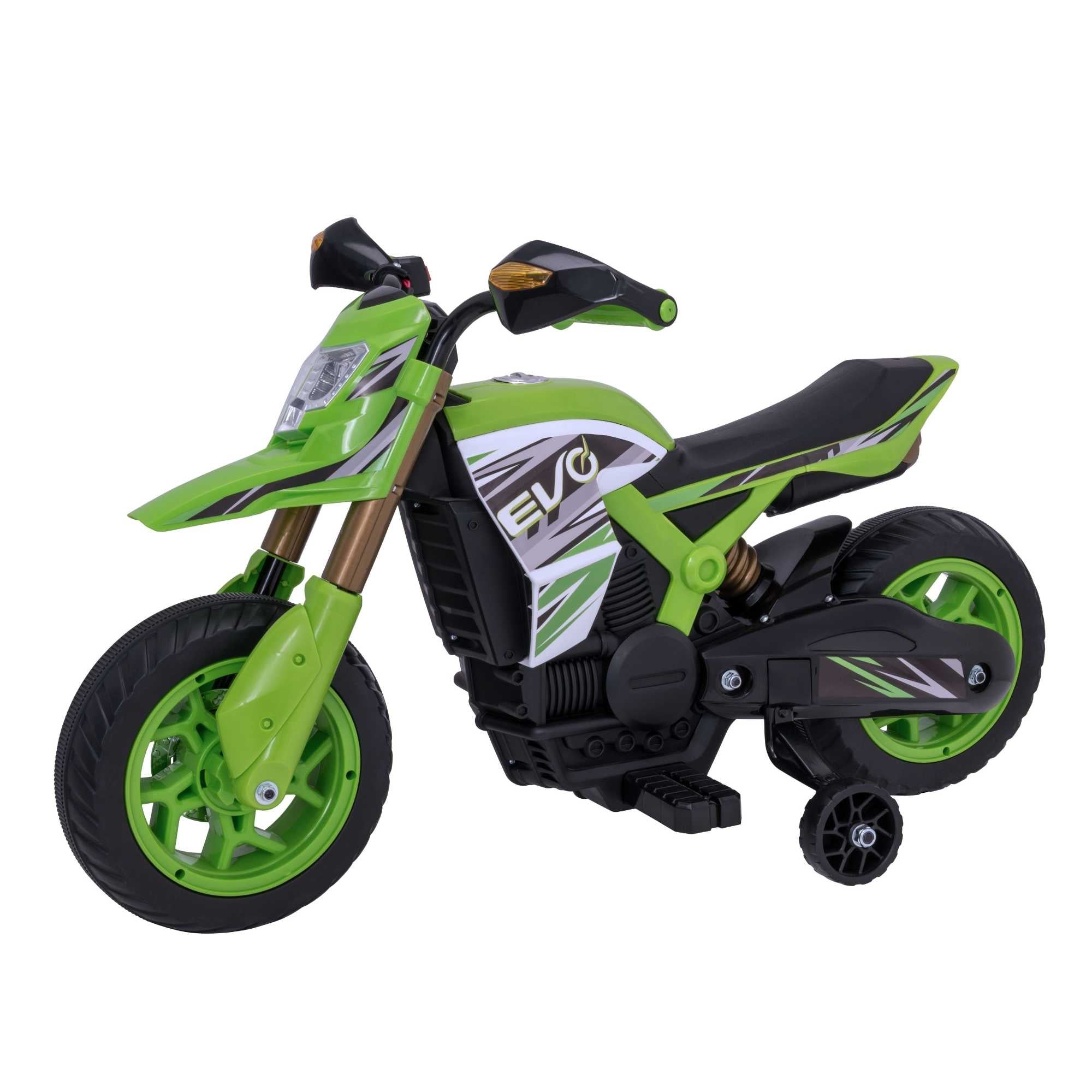 EVO 6v Kids Electric Ride-On Venom Rally Bike Green