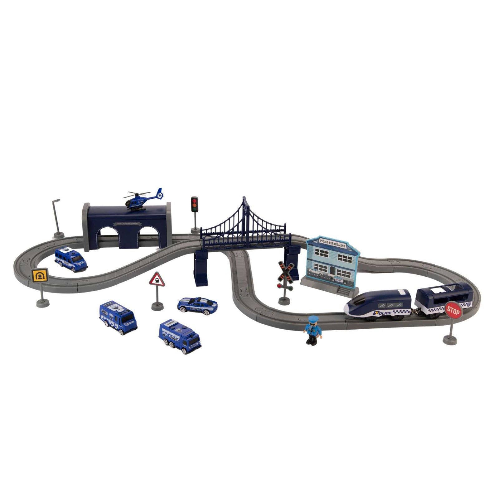 Teamsterz Police Service Rescue Train Set - 66 Pieces Included