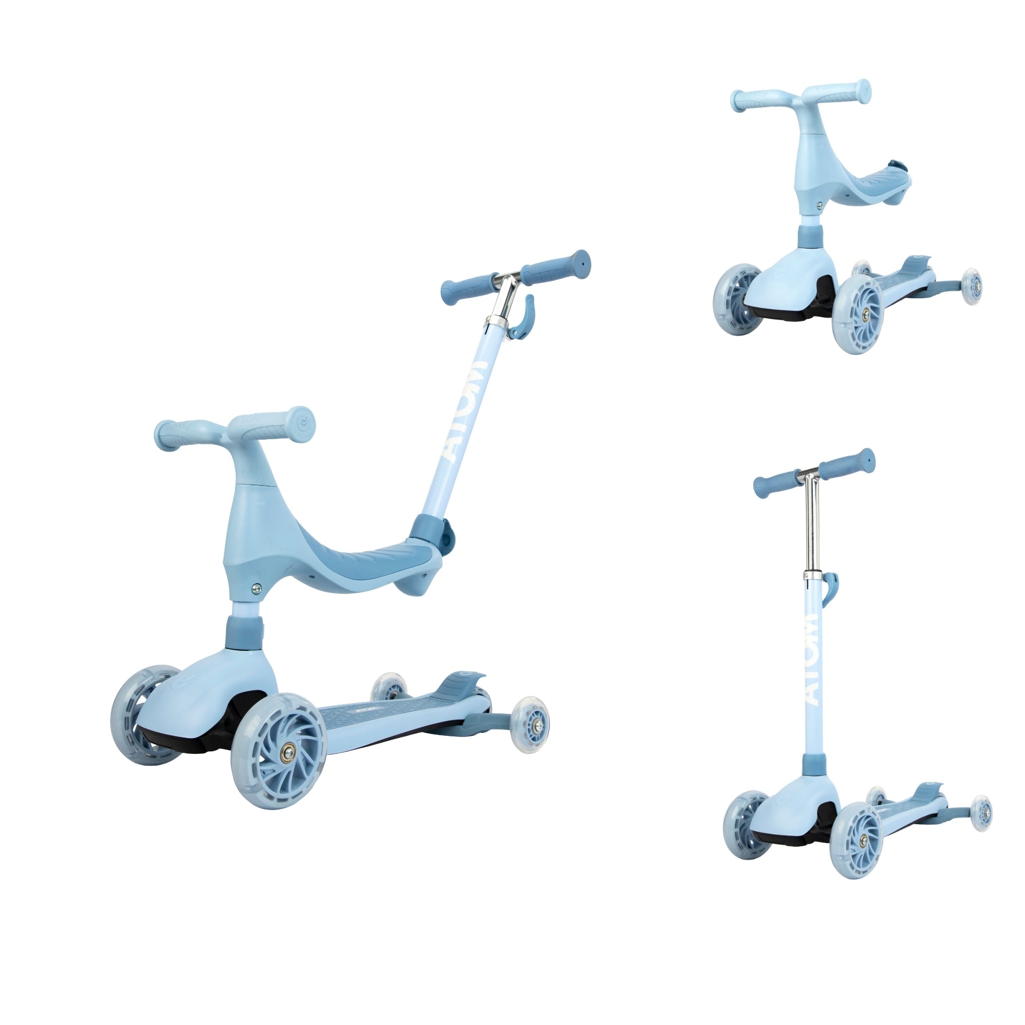 ATOM 4-in-1 Evolve Children Scooter Ride-On - Blue Scooters
