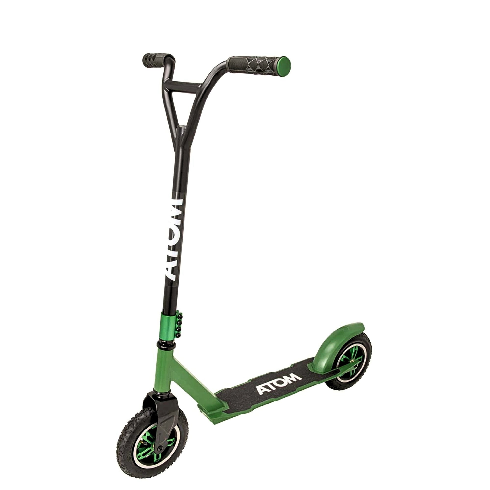 ATOM Dirt Rider Scooter in Green – Off-Road Kids Stunt Scooter with Large Wheels and Durable Frame for Outdoor Adventures