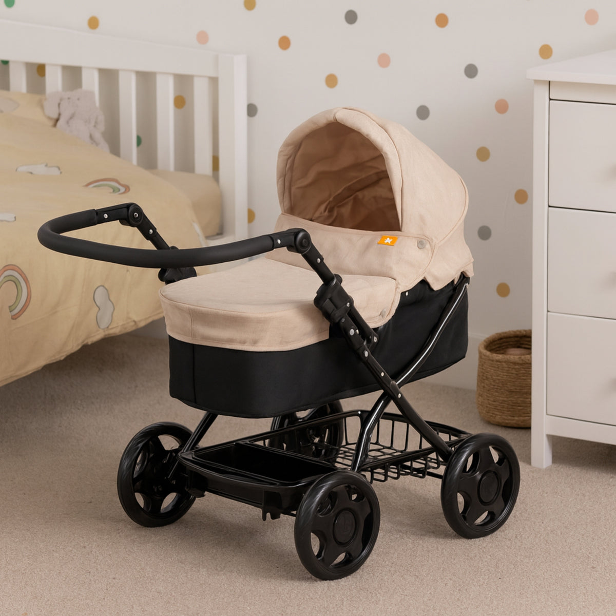 Joie Cherish Dolls Pram - Stone &amp; Black