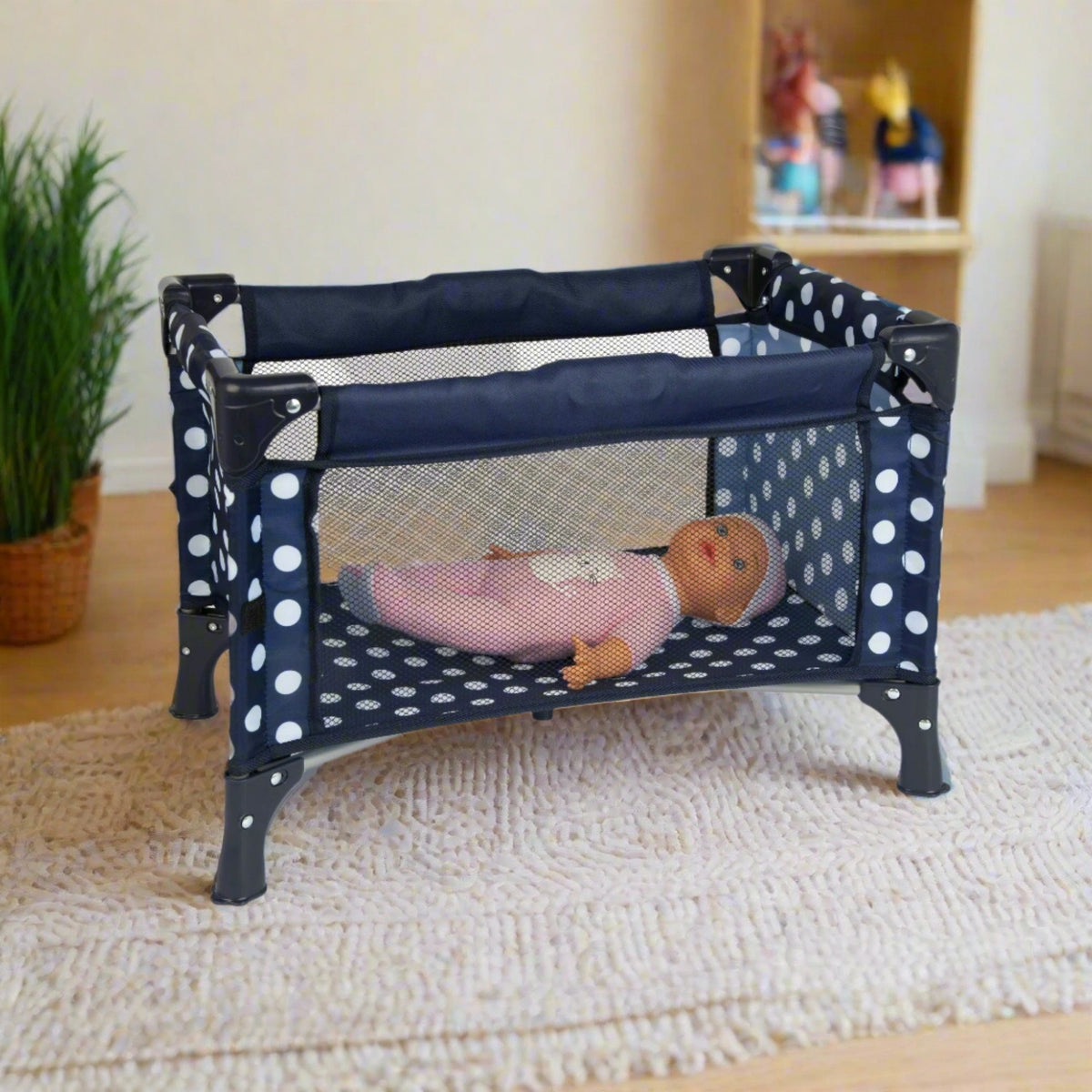 Dolly Tots Travel Dolls Cot - Navy