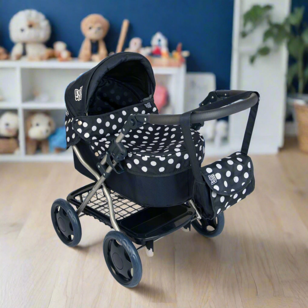 Dolly Tots Cherish Dolls Pram - Navy Prams