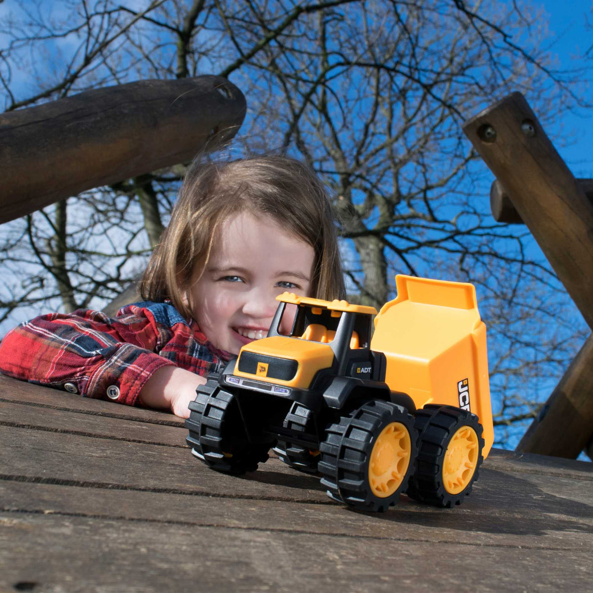 JCB 10&quot; Chunky Wheel Dump Truck Playset Construction Vehicles