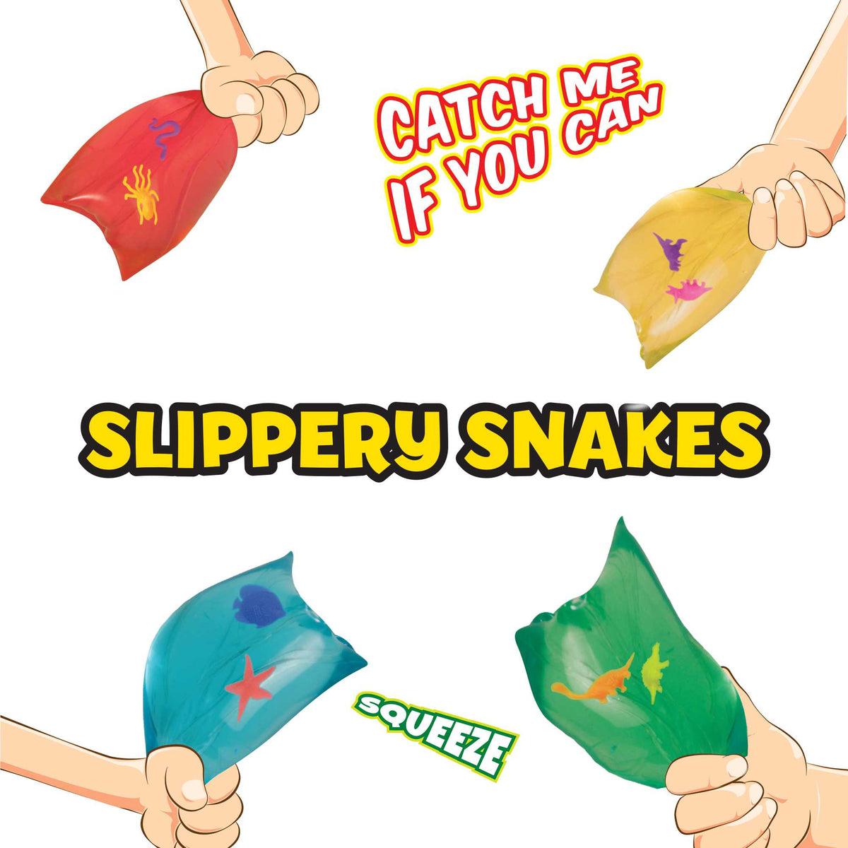 Slippery Snakes Fidget Toys - 4 Pack Assorted Colours