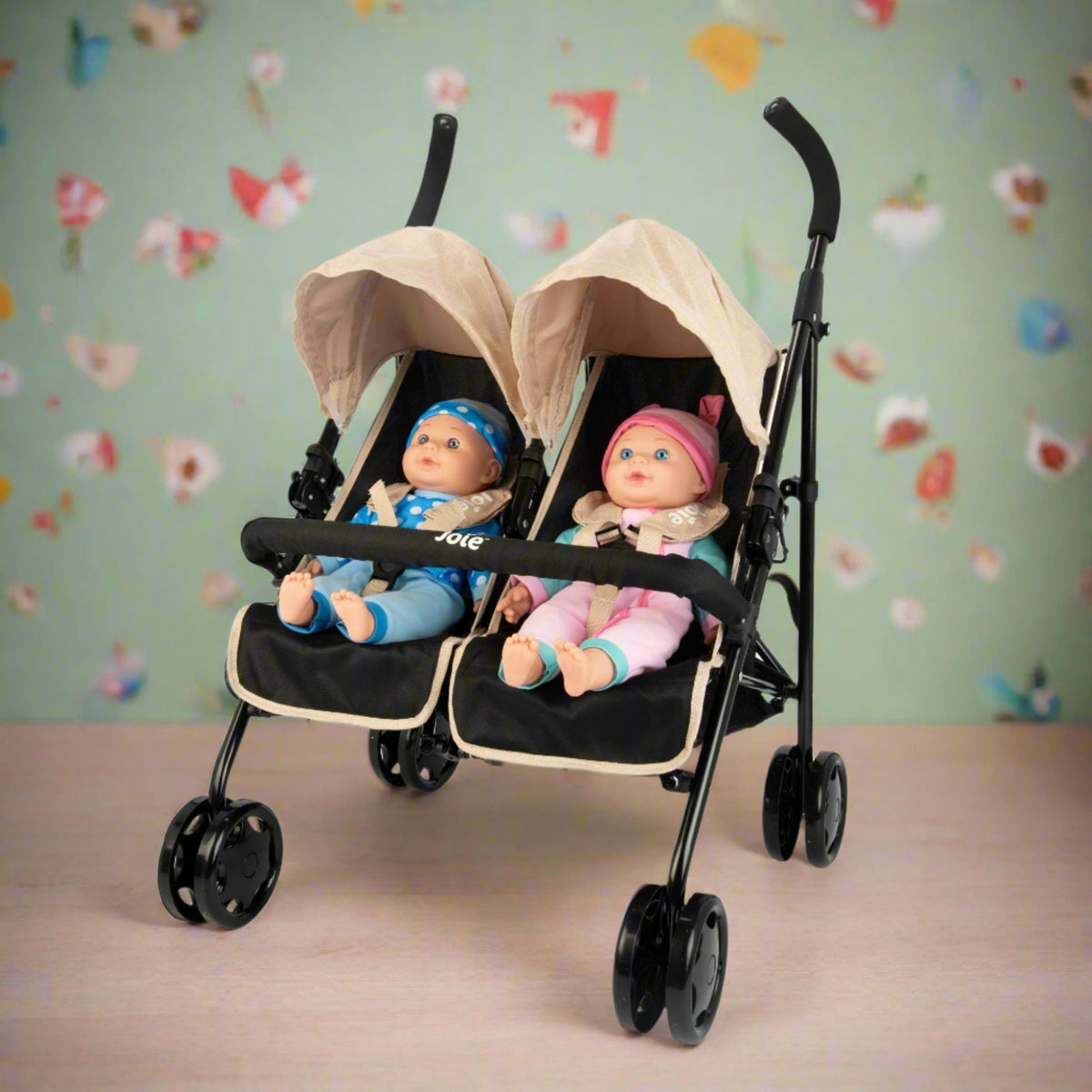 Joie Aire Twin Dolls Stroller - Stone &amp; Black Pushchairs