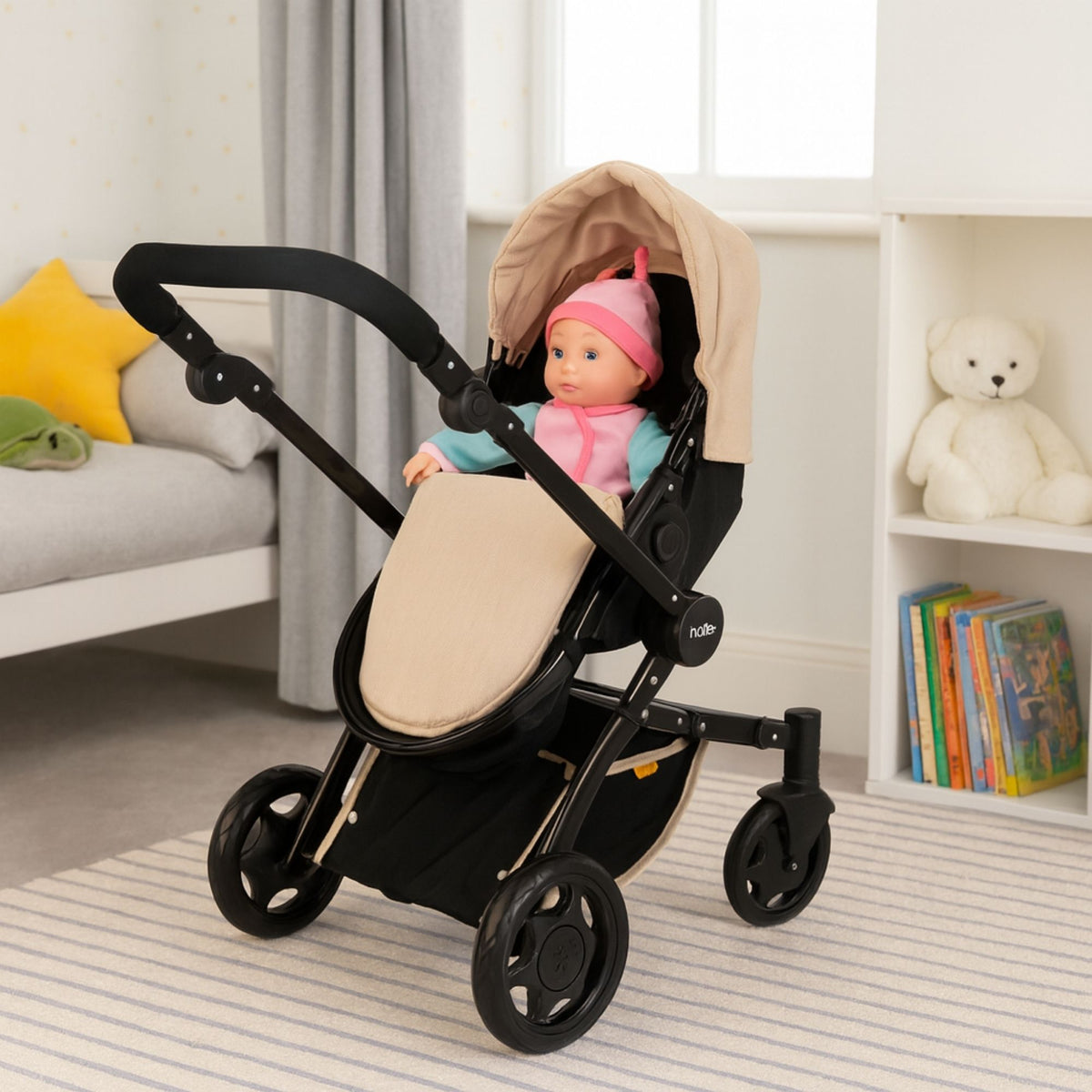 Joie Junior Chrome 3-in-1 Dolls Pram - Stone &amp; Black