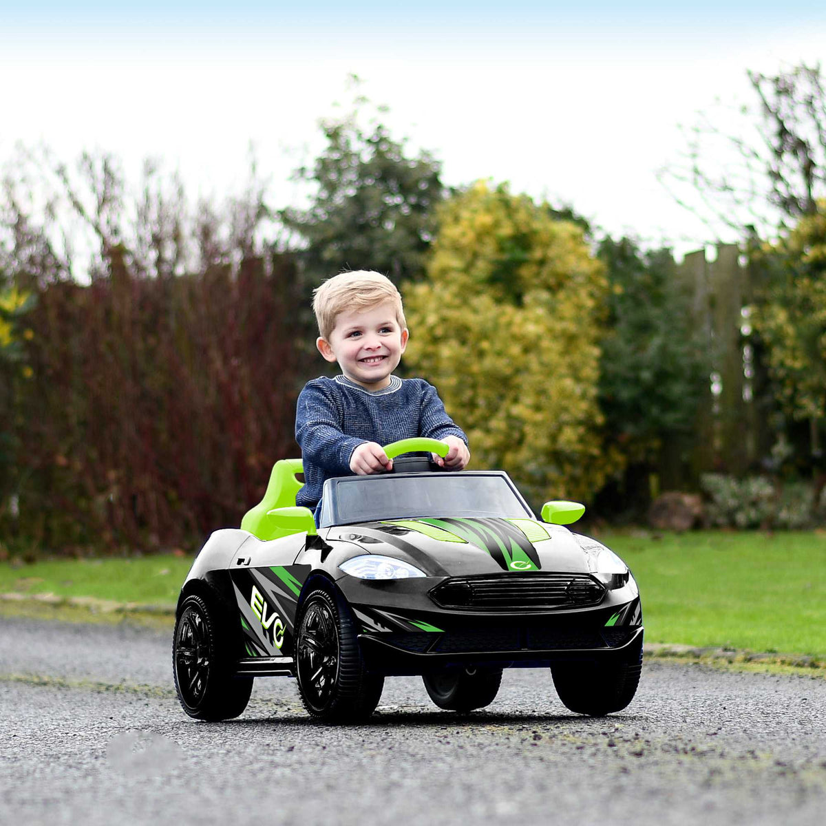 EVO 6v Kids Electric Ride-On Venom Sports Car Green Electric Ride Ons
