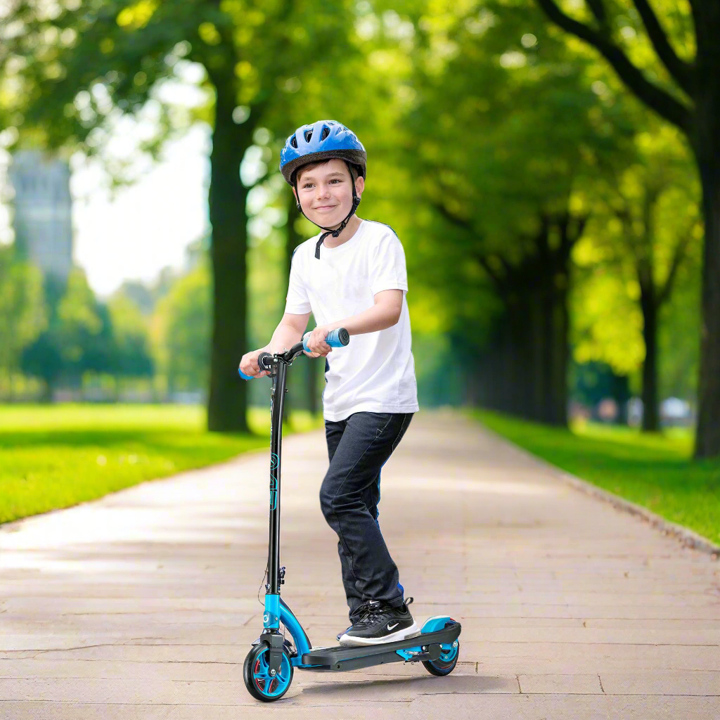 Stylish and sleek Evo Electric Scooter in Teal for kids aged 6 and up, perfect for fun and easy rides