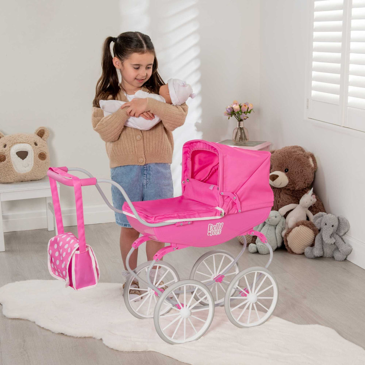 Dolly Tots Traditional Carriage Dolls Pram Prams