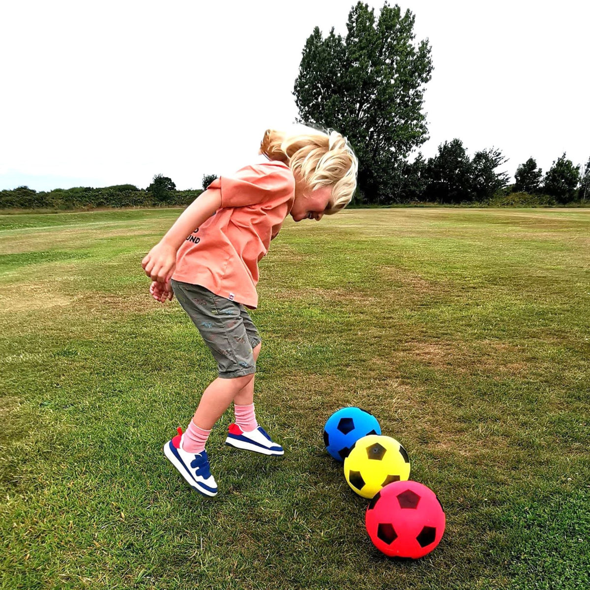 Foam Football Pack Of 12 - Red, Blue & Yellow