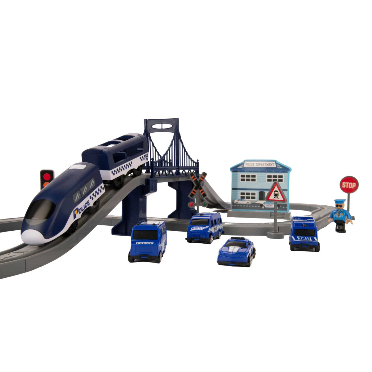 Police Service Rescue Train Set - 66 Pieces Included